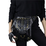 Fashion Gothic Steampunk Skull Retro Rock Bag Men Women Waist Bag Shoulder Bag Phone Case Holder