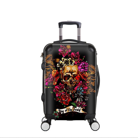 3D Skull Rolling Luggage Case,20/24/28Inch Spinner Cabin Trolley  Bag Suitcase Wheels Travel Bag