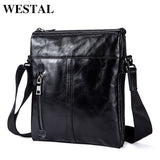 Westal Messenger Bag Men'S Genuine Leather Shoulder Bag For Men Leather Fashion Small Flap Male