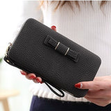 Purse Bow Women'S Wallet Female Famous Brand Card Holders Cellphone Pocket Pu Leather Women Money