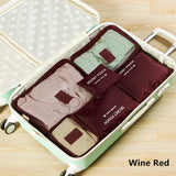 Set Of 6 Duffle Bags Travel Kits Family Clothes Shoes Underwear Makeup Toiletry Storage Bag