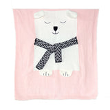 Children'S Knitted Blanket Baby Cute Bear Pattern Blanket Air Conditioning Blanket Beach Mat