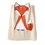 Children'S Knitted Blanket Baby Cute Fox Pattern Blanket Air Conditioning Blanket Beach Mat