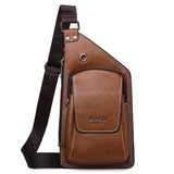 Buluo Jeep Brand Man'S Sling Bag High Quality Leather Crossbody Chest Bag For Young Men Fashion