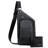 Buluo Jeep Brand Man'S Sling Bag High Quality Leather Crossbody Chest Bag For Young Men Fashion