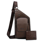 Buluo Jeep Brand Man'S Sling Bag High Quality Leather Crossbody Chest Bag For Young Men Fashion