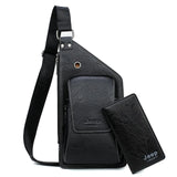 Buluo Jeep Brand Man'S Sling Bag High Quality Leather Crossbody Chest Bag For Young Men Fashion