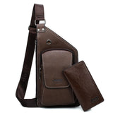 Buluo Jeep Brand Man'S Sling Bag High Quality Leather Crossbody Chest Bag For Young Men Fashion