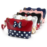 Travel Cosmetic Bag Cartoon Bow Makeup Case Women Zipper Hand Holding Make Up Handbag Organizer
