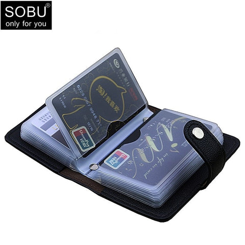2019 Fashion Pu Function 24 Bits Card Case Business Card Holder Men Women Credit Passport Card