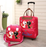 Carrylove Cartoon Luggage Series 16/18 Size  Boarding Handbag+Rolling Luggage Spinner Brand