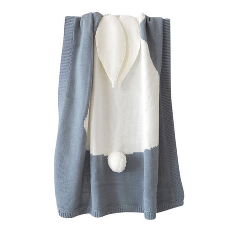 Children'S Knitted Blanket Baby Cute Rabbit Pattern Blanket Air Conditioning Blanket Beach Mat