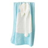 Children'S Knitted Blanket Baby Cute Rabbit Pattern Blanket Air Conditioning Blanket Beach Mat