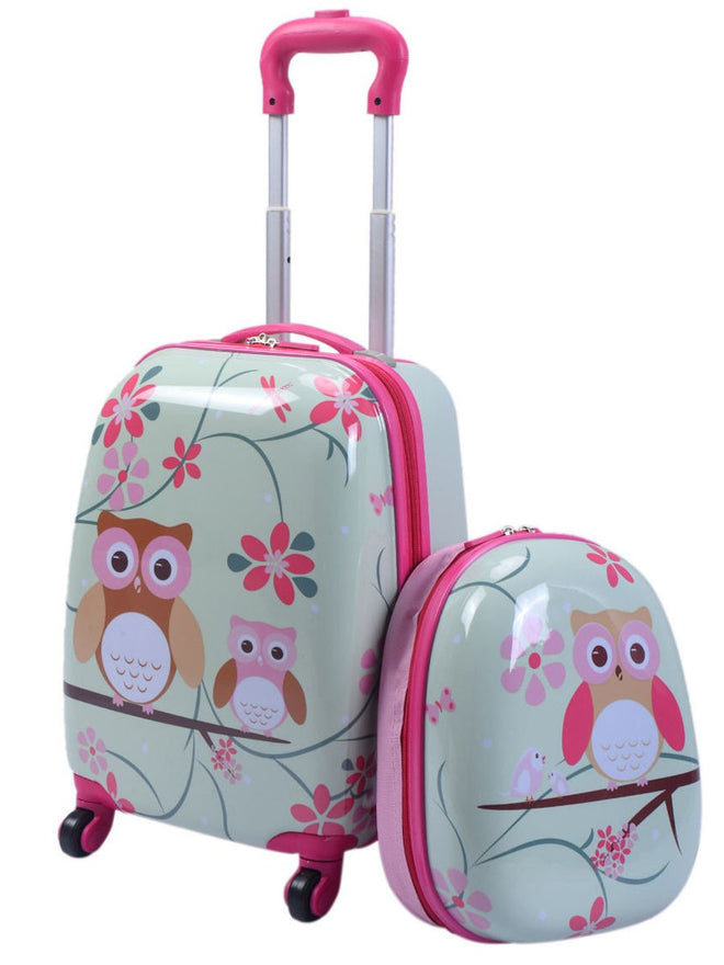 Costway 2Pc 12'' 16'' Kids Luggage Set Suitcase Backpack School Travel Trolley Abs