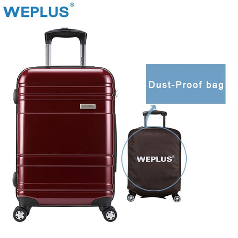 Weplus 24 Inch Luggage Pc Shell  Metal Drawbar Rolling Luggage Bag Trolley Case Travel Suitcase