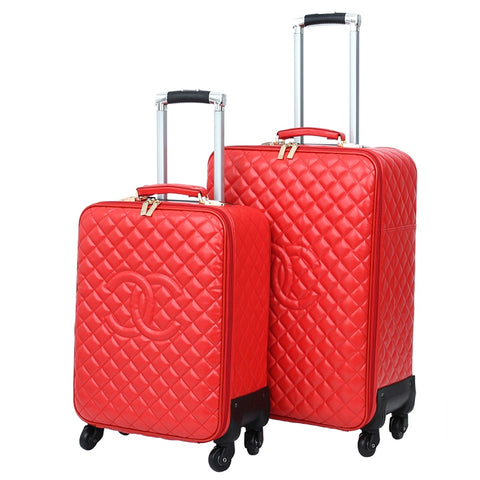 Famous Brand Rolling Luggage Bag, Travel Trolley Wheels Suitcase Box,Good Quality Pu Leather Valise