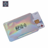 Silver Laser Aluminium Anti Rfid Wallet Blocking Reader Lock Bank Card Holder Id Bank Card Case
