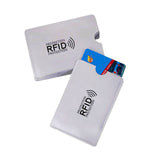 Silver Laser Aluminium Anti Rfid Wallet Blocking Reader Lock Bank Card Holder Id Bank Card Case