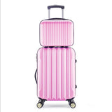 2Pes/Set Luggage Bag 14"+24"  Travel Suit Case Tas Lock Carry On Vintage Trolley For Women Men