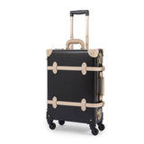 20" Retro Genuine Leather Suitcase Mens Trunk Vintage Aluminum Frame Tsa Lock Hardside Luggage
