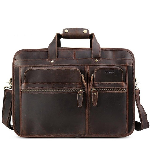 Gzcz 2019 New Man Vintage Crazy Horse Genuine Leather Top-Handle Bags Casual Man'S Tote Handbag
