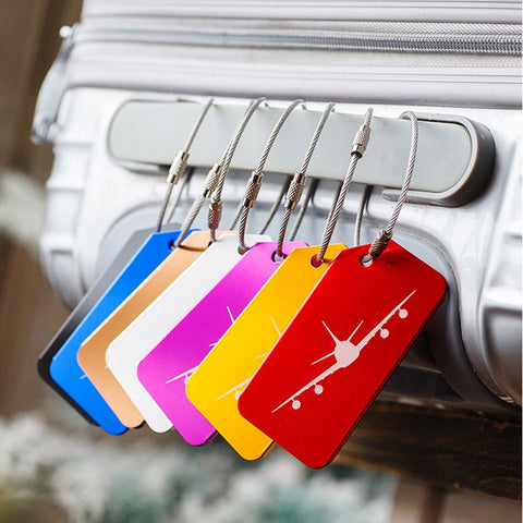 7Pcs/Set Aluminium Travel Accessories Luggage Tag Baggage Suitcase Backpack Bags Address Tags