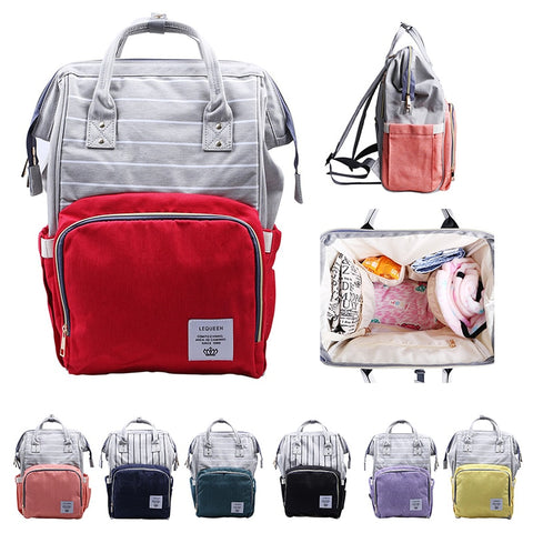 Fashion Waterproof Multi-Functional Baby Diaper Backpack Maternity Large Capacity Stylish Nappy Bag