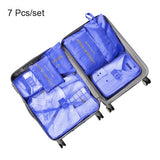 7Pcs/Set Shoes Clothes Storage Bag Women Travel Shirt Underware Suitcase Organizer Mesh Zipper