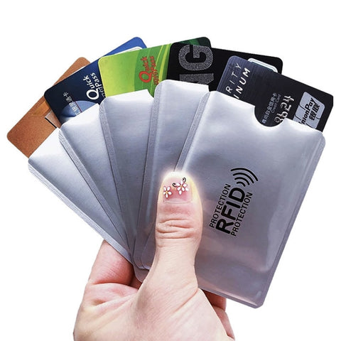 5Pcs Women Men Function Rfid Id Card Holder Metal Aluminium Bus Car Bank Ic Card Business Credit