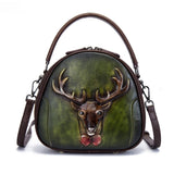 High Quality Women Shoulder Messenger Tote Bags Retro Deer Pattern Crossbody Lady Small Circular