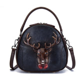 High Quality Women Shoulder Messenger Tote Bags Retro Deer Pattern Crossbody Lady Small Circular