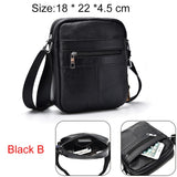 Genuine Cow Leather Men Business Messenger Bag Zipper Design Solid Crossbody Bags Mens Large
