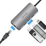 Vention Thunderbolt 3 Dock Usb-C Hub Type C To Hdmi Usb 3.0 Rj45 Adapter For Macbook Samsung