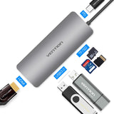 Vention Thunderbolt 3 Dock Usb-C Hub Type C To Hdmi Usb 3.0 Rj45 Adapter For Macbook Samsung