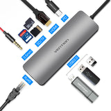 Vention Thunderbolt 3 Dock Usb-C Hub Type C To Hdmi Usb 3.0 Rj45 Adapter For Macbook Samsung