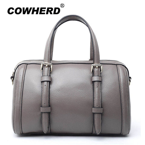 2019 New Boston Bag Fashion Women'S Shoulder Crossbody Bag Soft Leather Handbag Solid Causal Tote