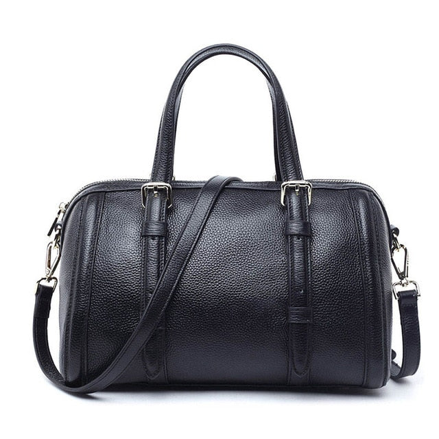 2019 New Boston Bag Fashion Women'S Shoulder Crossbody Bag Soft Leather Handbag Solid Causal Tote