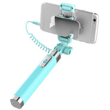 Rock Universal Mirror Selfie Stick For Ios Android Phone Wired Selfie Stick Phone Holder Camera