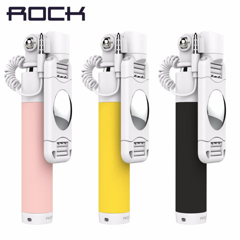 Rock Universal Mini Selfie Stick For Io/Android Luxury Phone Wired Stick Holder Camera Para Monopod
