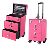 Woman Trolley Cosmetic Case Nails Makeup Toolbox,Multi-Layer Trolley Case ,Pvc Beauty Box Travel
