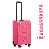 Woman Trolley Cosmetic Case Nails Makeup Toolbox,Multi-Layer Trolley Case ,Pvc Beauty Box Travel