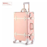 Graspdream Vintage Floral Pu Travel Bag Luggage Sets,13"20"22"24"26" Inch Women Retro Trolley