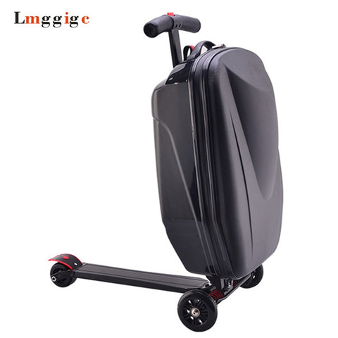 Rolling Skateboard Trolley Luggage Bag,Travel Suitcase Case With Skating Wheel
