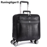 High-Grade Luxury Crocodile Rolling Luggage Spinner Men Wheel Suitcases Trolley 16"20"22"24"Inch