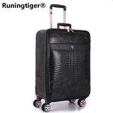 High-Grade Luxury Crocodile Rolling Luggage Spinner Men Wheel Suitcases Trolley 16"20"22"24"Inch