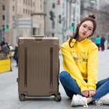 Aluminum Frame Scratch Resistant Rolling Luggage Bag,Pc+Abs Shell Travel Suitcase With Wheels,