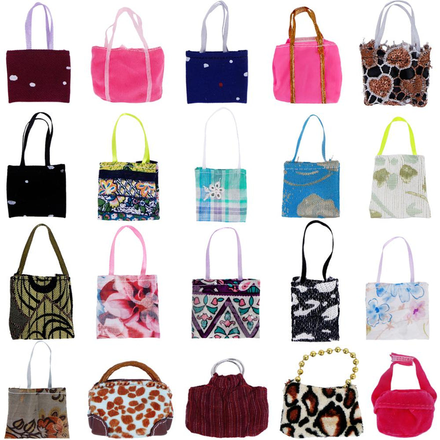5 Pcs/Lot Random Mixed Style Cute Bags Colorful Shoulder Handbag Diy Accessories For Barbie Doll