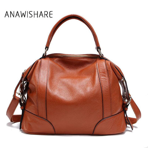 Anawishare Women Handbags Genuine Leather Crossbody Shoulder Bag Cowhide Real Leather Ladies