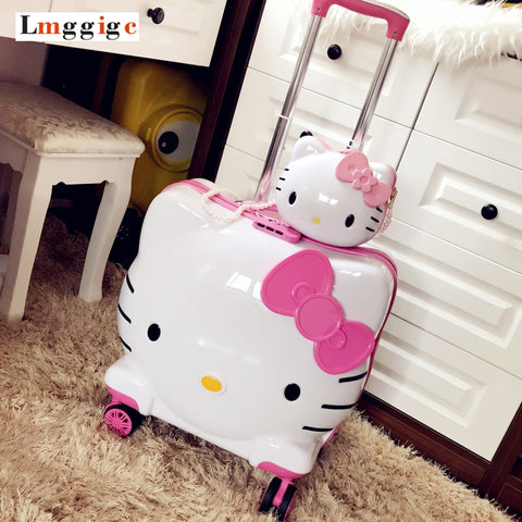 Kids Hello Kitty Suitcase Bag,Children'S Cartoon Rolling Luggage,Girls Travel Box,Boys Trolley
