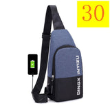 Canva Zipper Solid Chest Bag Casual Men'S Bag Single Silt Pocket Bags  Kkz